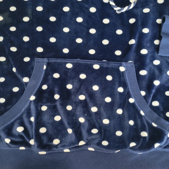 Jenni Intimates Polka Dot Velour Lounge Wear Set Hoodie & Pant Set L EUC Navy - Picture 4 of 16
